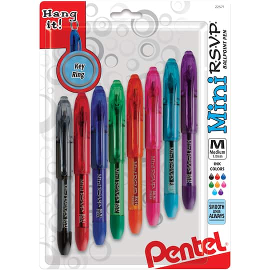 Pentel&#xAE; Mini R.S.V.P. Assorted Ink Colors Medium Ballpoint Pens